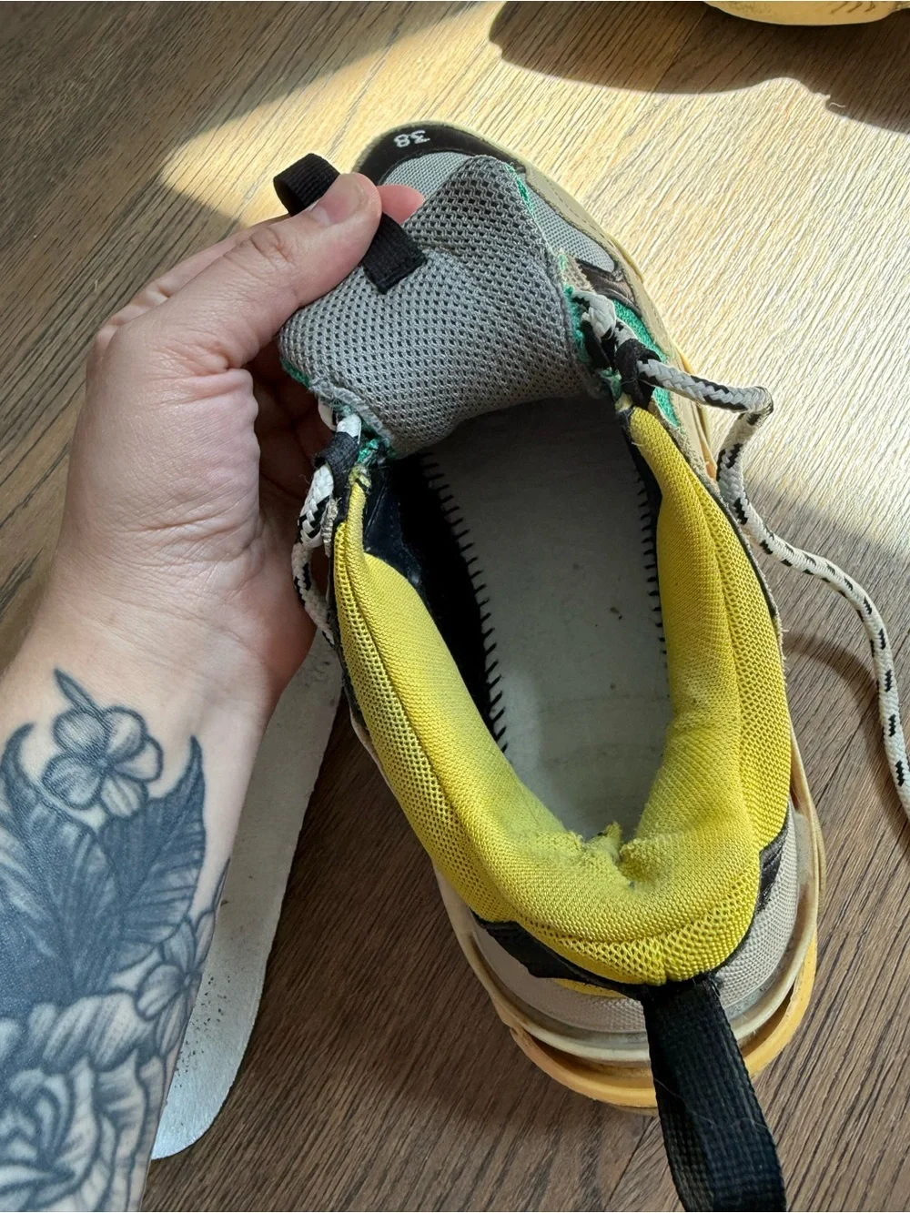 Balenciaga women’s triple S size 38 women Yellow, Teal & Black Triple S Sneakers